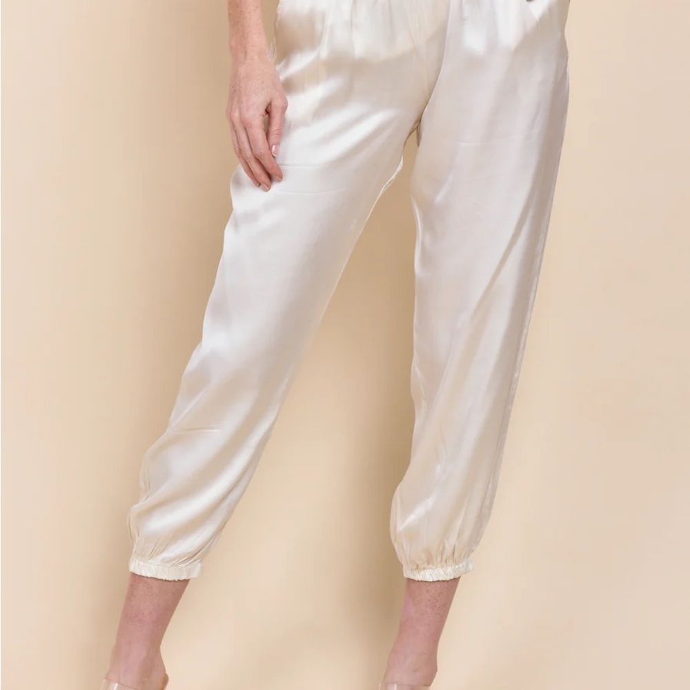 Sofia Collection Elegant Cream Women's Pants Small